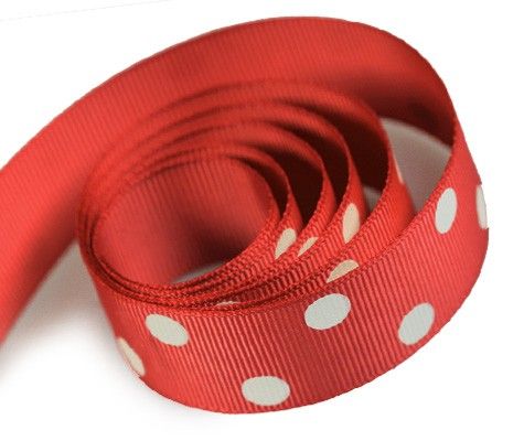 Red - Domino Dots Ribbon - 1-1/2" x 50 Yards