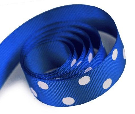 Century Blue - Domino Dots Ribbon - 7/8" x 100 Yards