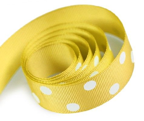 Maize - Domino Dots Ribbon - 7/8" x 100 Yards
