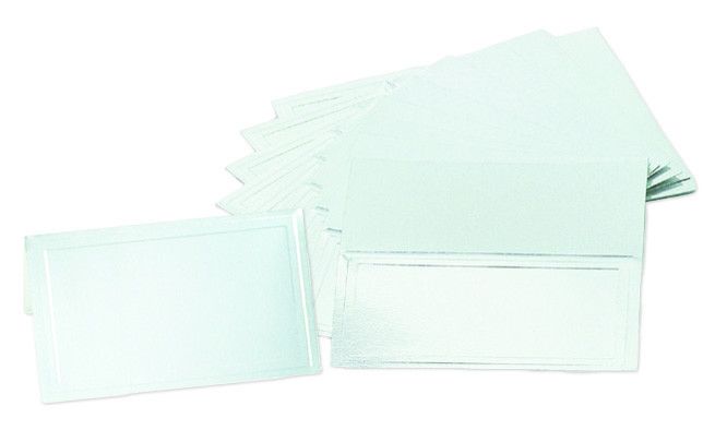 Silver - Enclosure Card - 3-1/2 x 2-1/4" Folding Metallic Foil Gift Cards