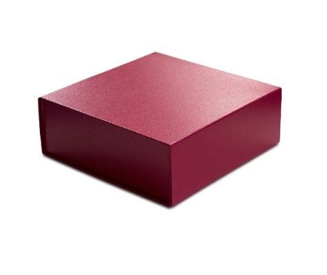 Leatherette Red - Magnetic Ceco Gift Box - 8 x 8 x 3"