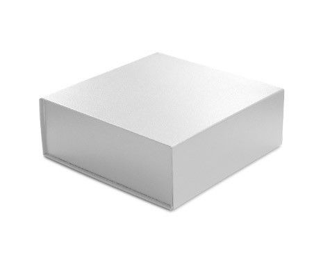 Leatherette White - Magnetic Ceco Gift Box - 8 x 8 x 3"