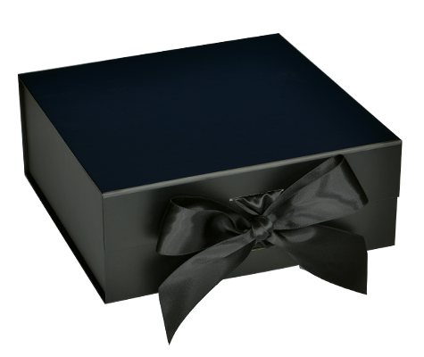 Matte Black - Magnetic Ribbon Tie Gift Box - 10 x 10 x 4-1/2"