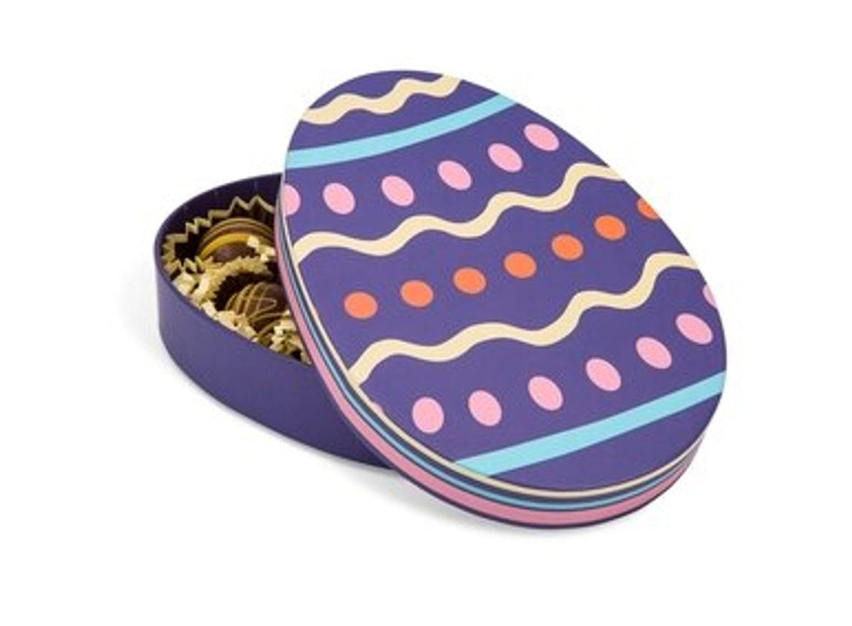 Violet - Egg Shaped Candy Box - 6 x 4-1/8 x 1-1/8"
