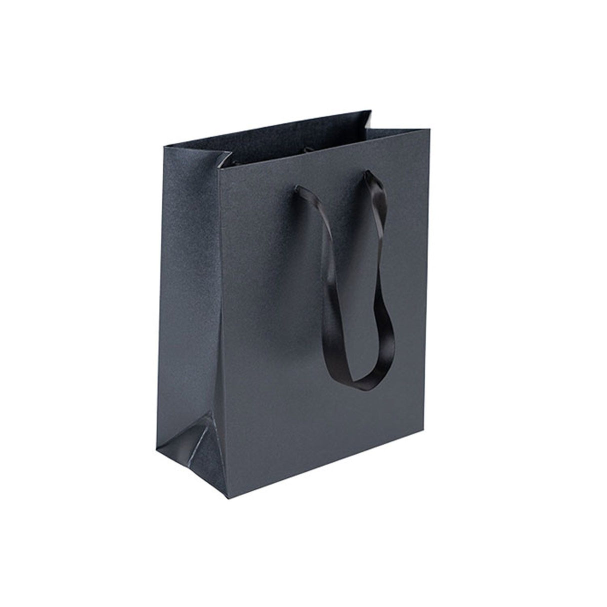 Black Pearl - Satin Ribbon Handle Bag - 8 x 4 x 10"