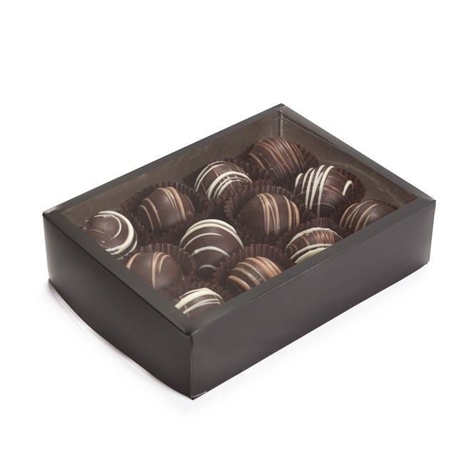 Black/Clear Window - Frosted Window Box - (12 Pc.) 4-1/8 x 5-1/2 x 1-3/8"