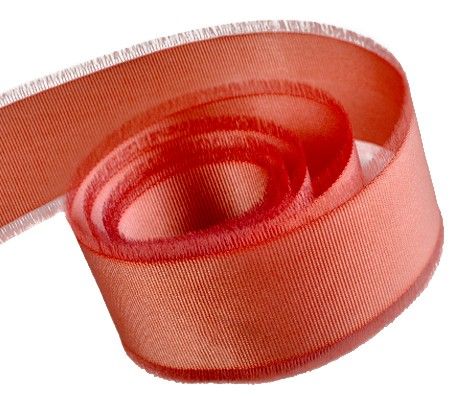 Scarlet - Fringed Ribbon - 5/8" x 100 Yards