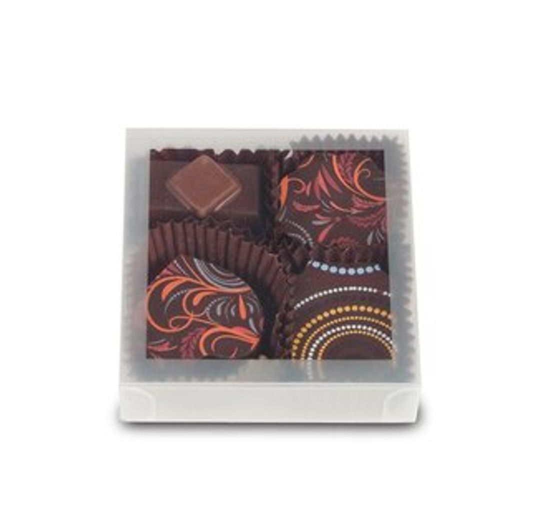 Frosted Clear - Artisan Candy Box - (4 Pc.) 2-3/4 x 2-3/4 x 3/4"