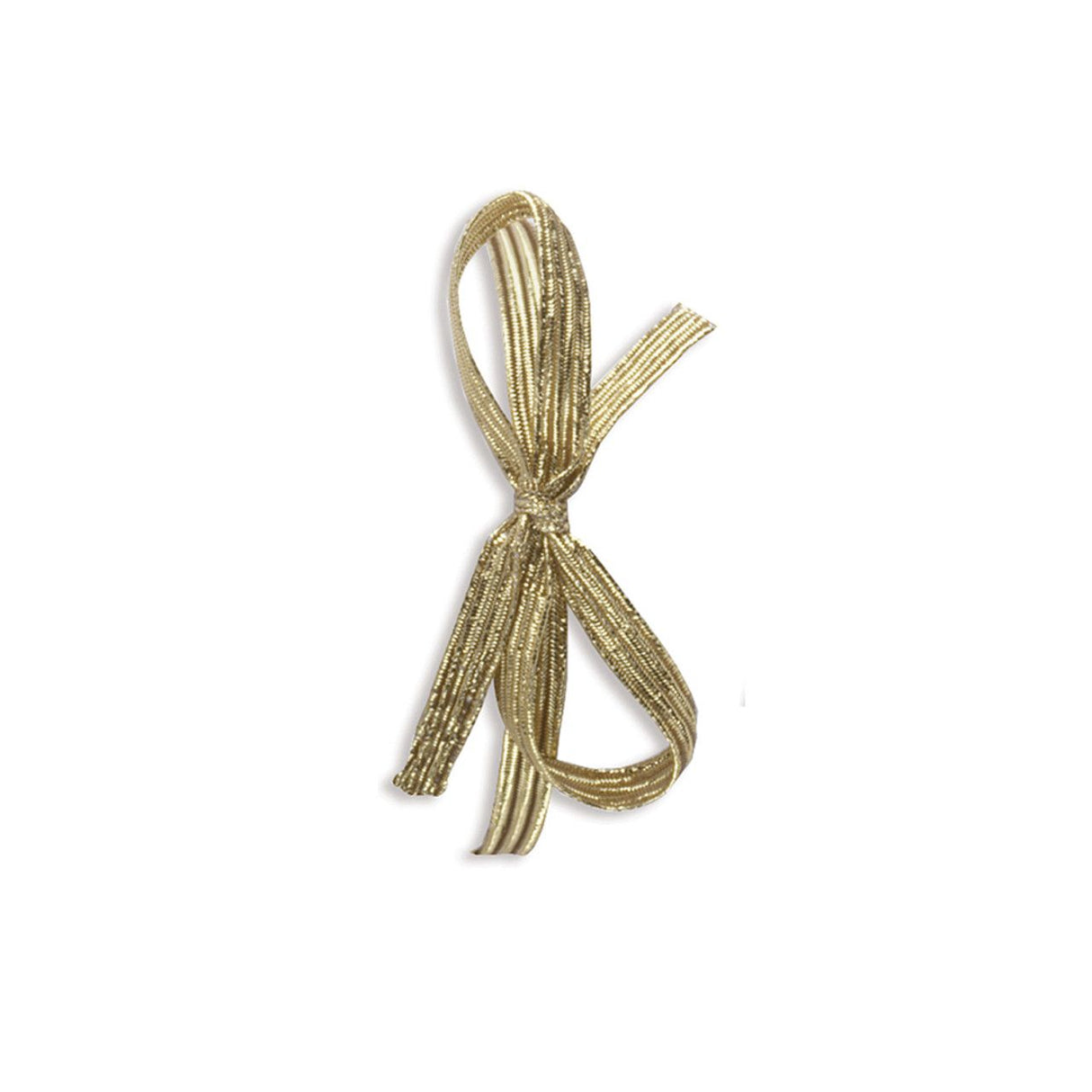 Gold - Flat Metallic Stretch Loops - 8" Loop (14" untied)