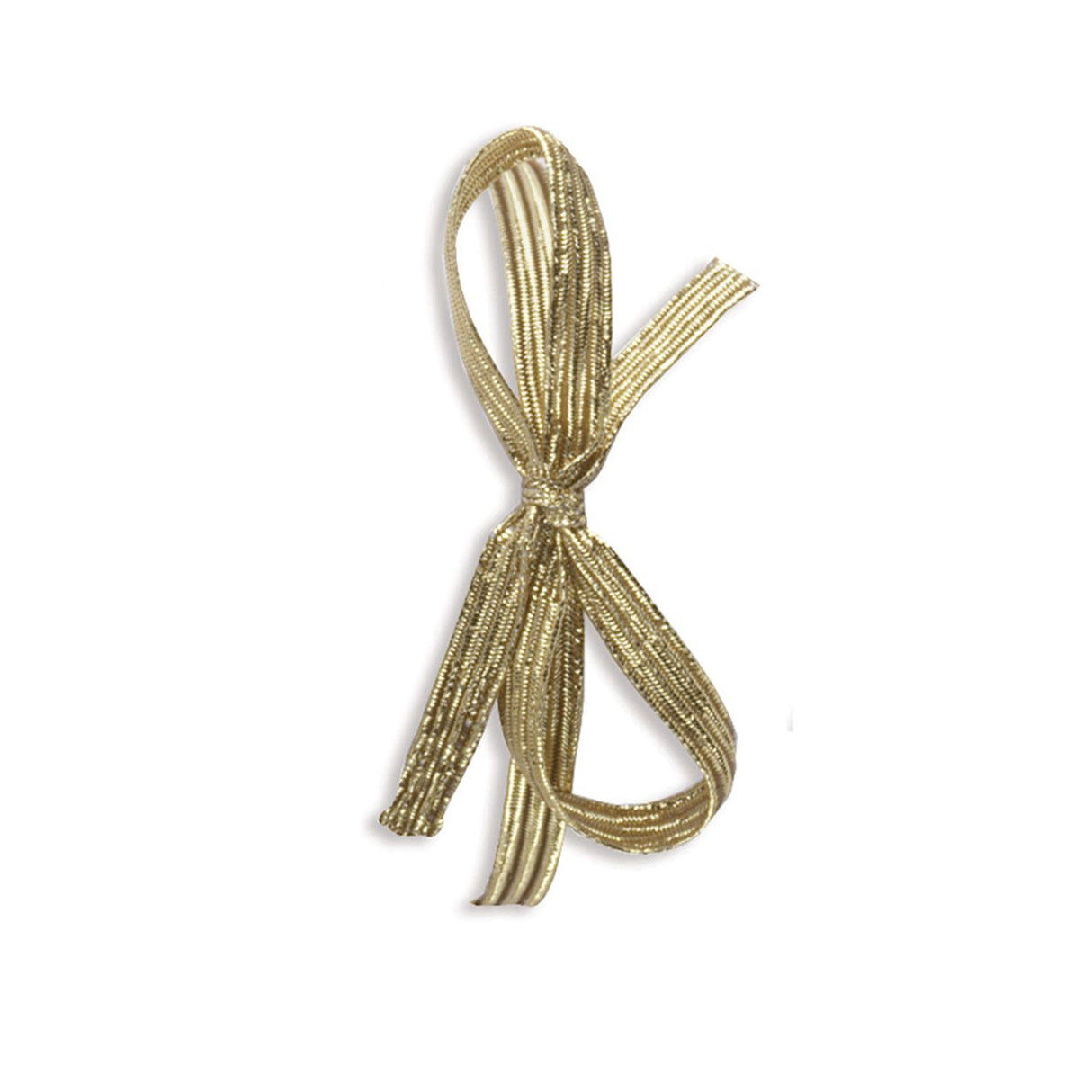 Gold - Flat Metallic Stretch Loops - 10" Loop (18" untied)