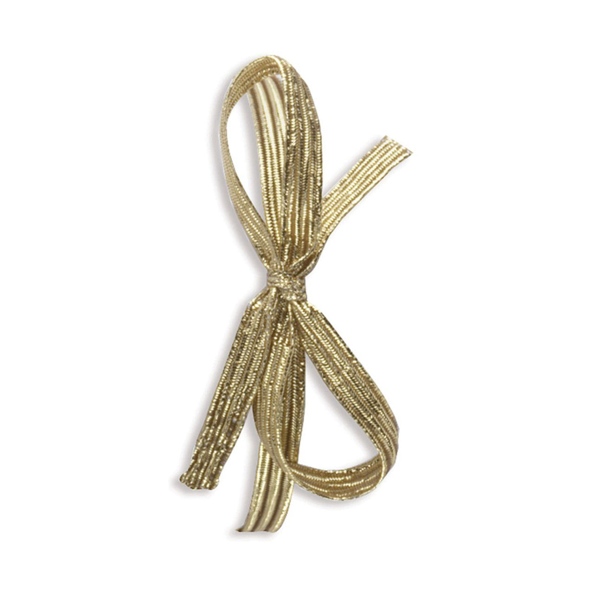 Gold - Flat Metallic Stretch Loops - 19" Loop (28" untied)