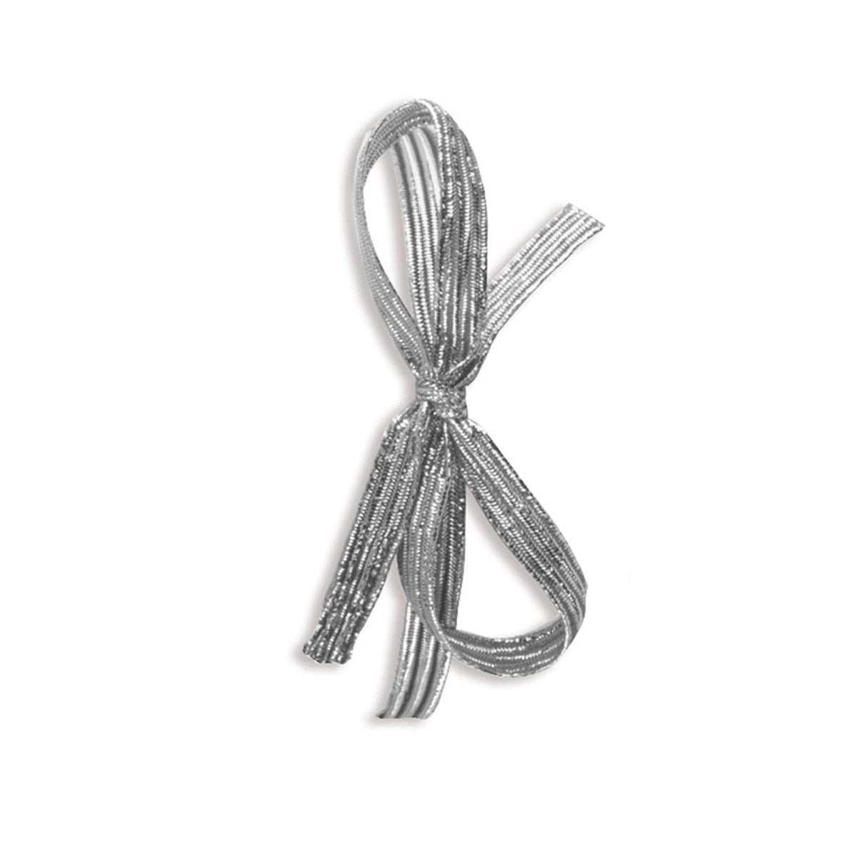 Silver - Flat Metallic Stretch Loops - 10" Loop (18" untied)