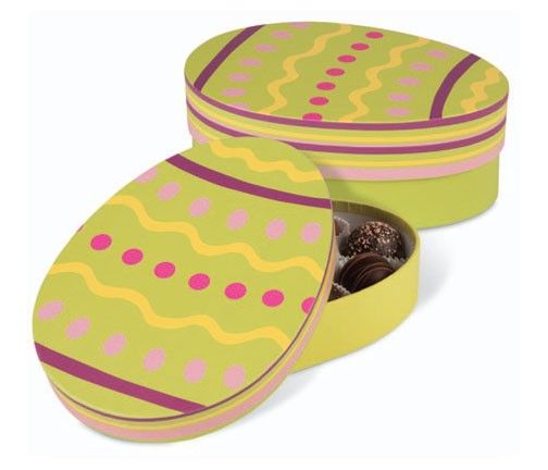 Green - Egg Shaped Candy Box - 6 x 4-1/8 x 1-1/8"