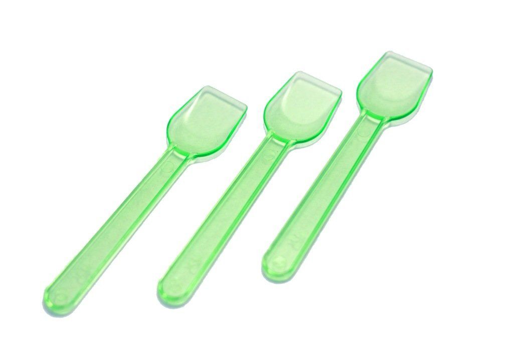 Green - Transparent Gelato Spoon - 3-11/18 (Handle) x 7/8" (Width)