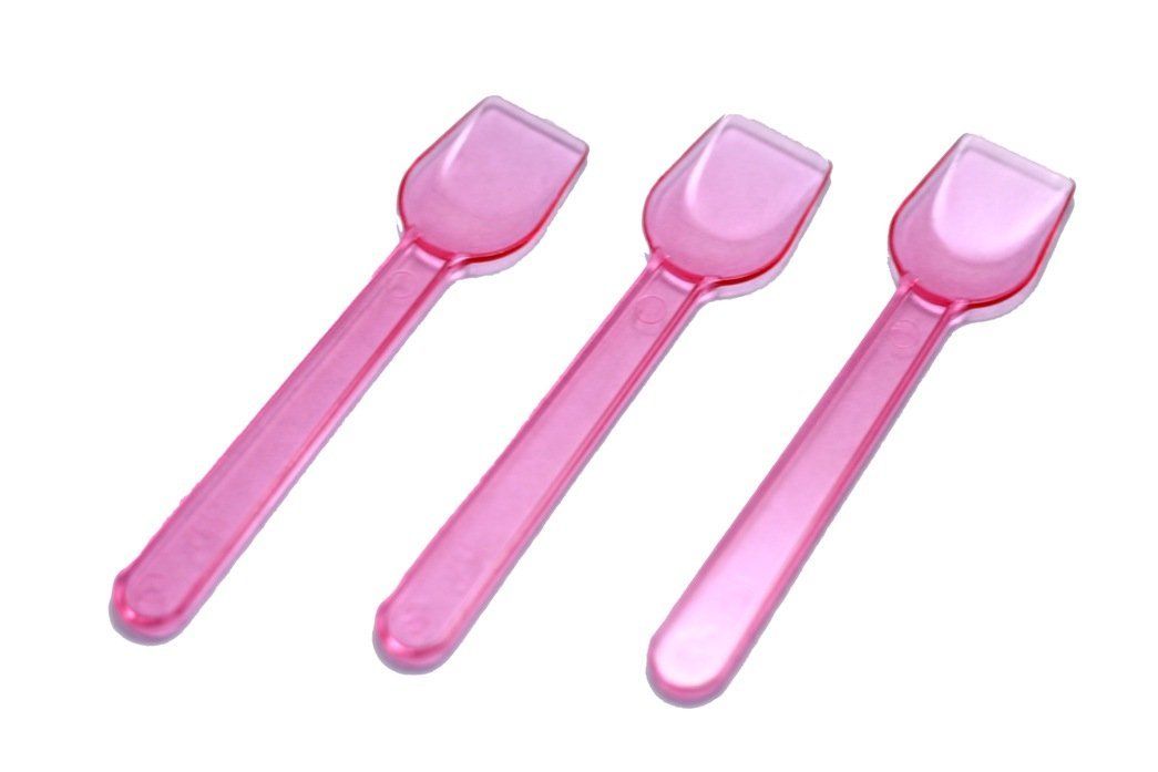 Pink - Transparent Gelato Spoon - 3-11/18 (Handle) x 7/8" (Width)