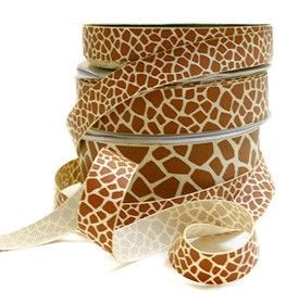 Giraffe-Brown - Animal Print Ribbon - 5/8" x 100 Yards