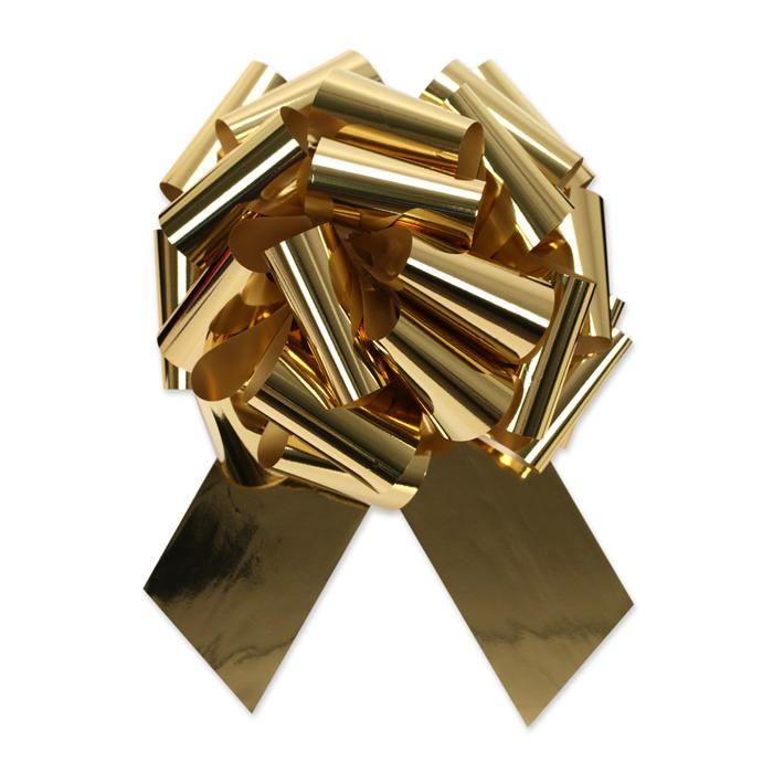 Gold - Glitter Perfect Bows - 5" Width Bow with 16 Loops (1-1/4" Ribbon)