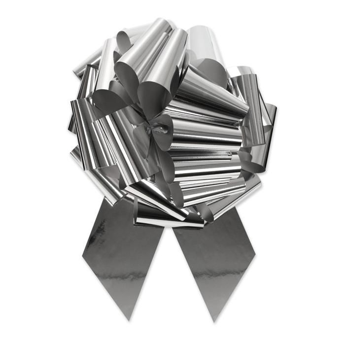 Silver - Glitter Perfect Bows - 5" Width Bow with 16 Loops (1-1/4" Ribbon)