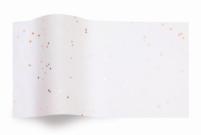 Gemstones Rose Gold on White - Tissue - Ream - 20 x 30"