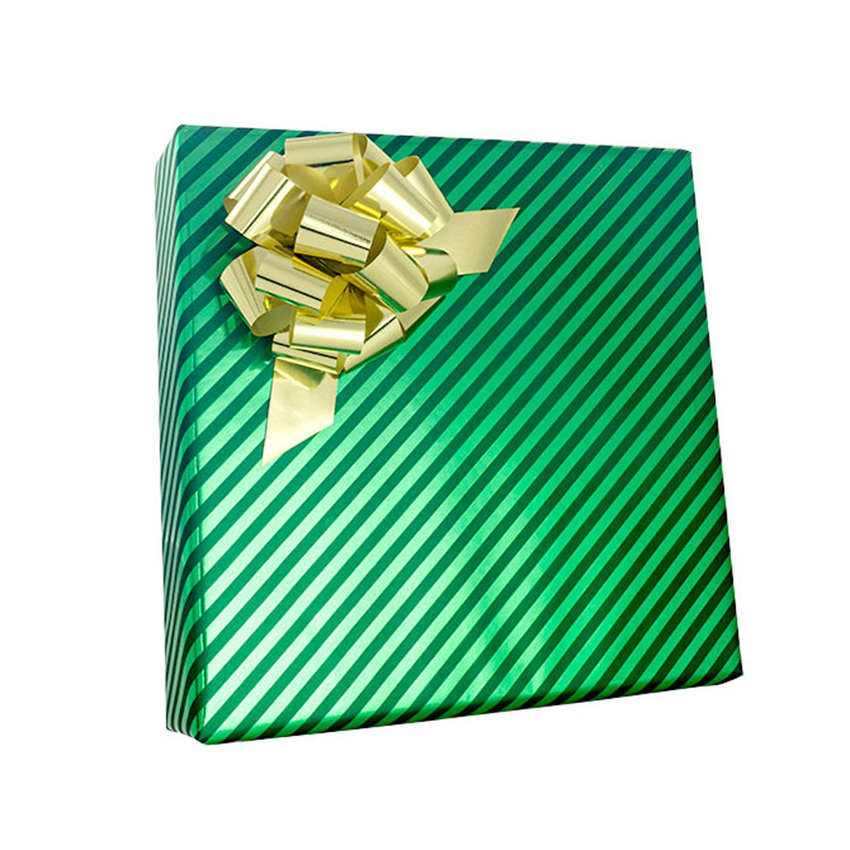 Emerald Metallic Stripe - Gift Wrap - Cutter Box Gift Wrap Roll (24" x 100 ft.)