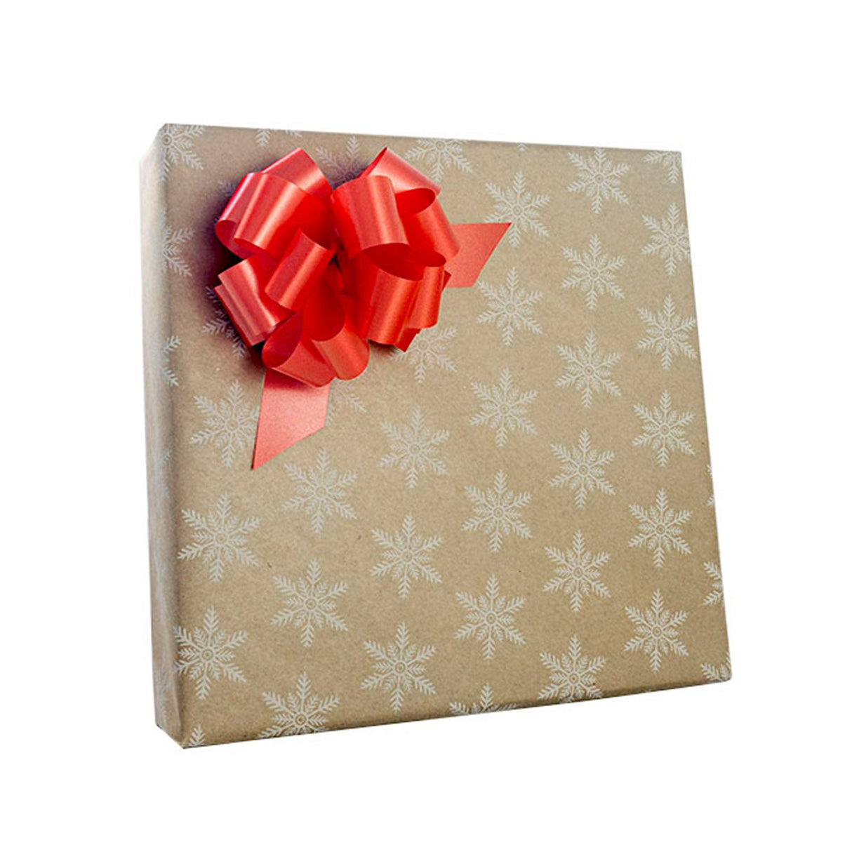 Kraft Snowflakes - Gift Wrap - 1/2 Ream Gift Wrap Roll (24" x 417 Ft.)