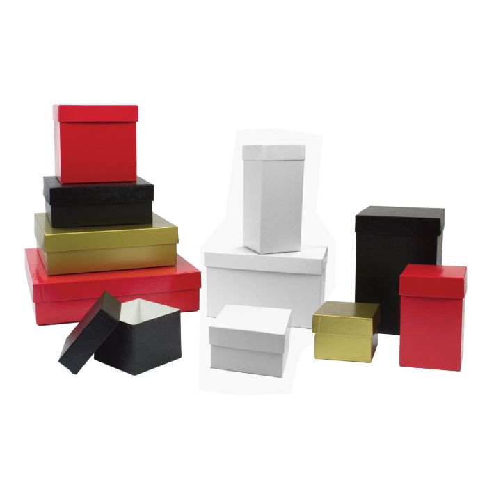 White Hi-Wall Gift Boxes - Lids & Bases