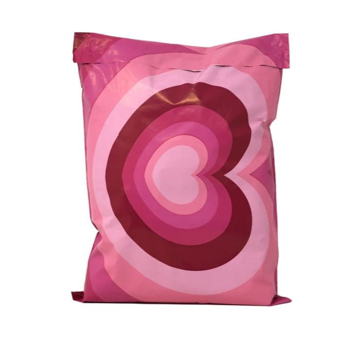 Heart Poly Mailers Size 14x17 Valentine Shipping Bags