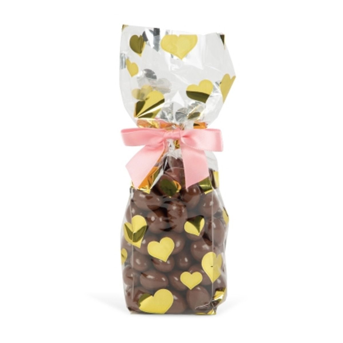 Hearts Gold - Stand Up Candy Bag - (1 lb) 2-3/4 x 2 x 11"
