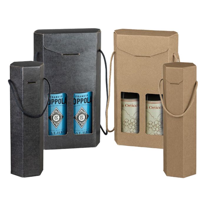 Hex Rope Handle Wine Boxes
