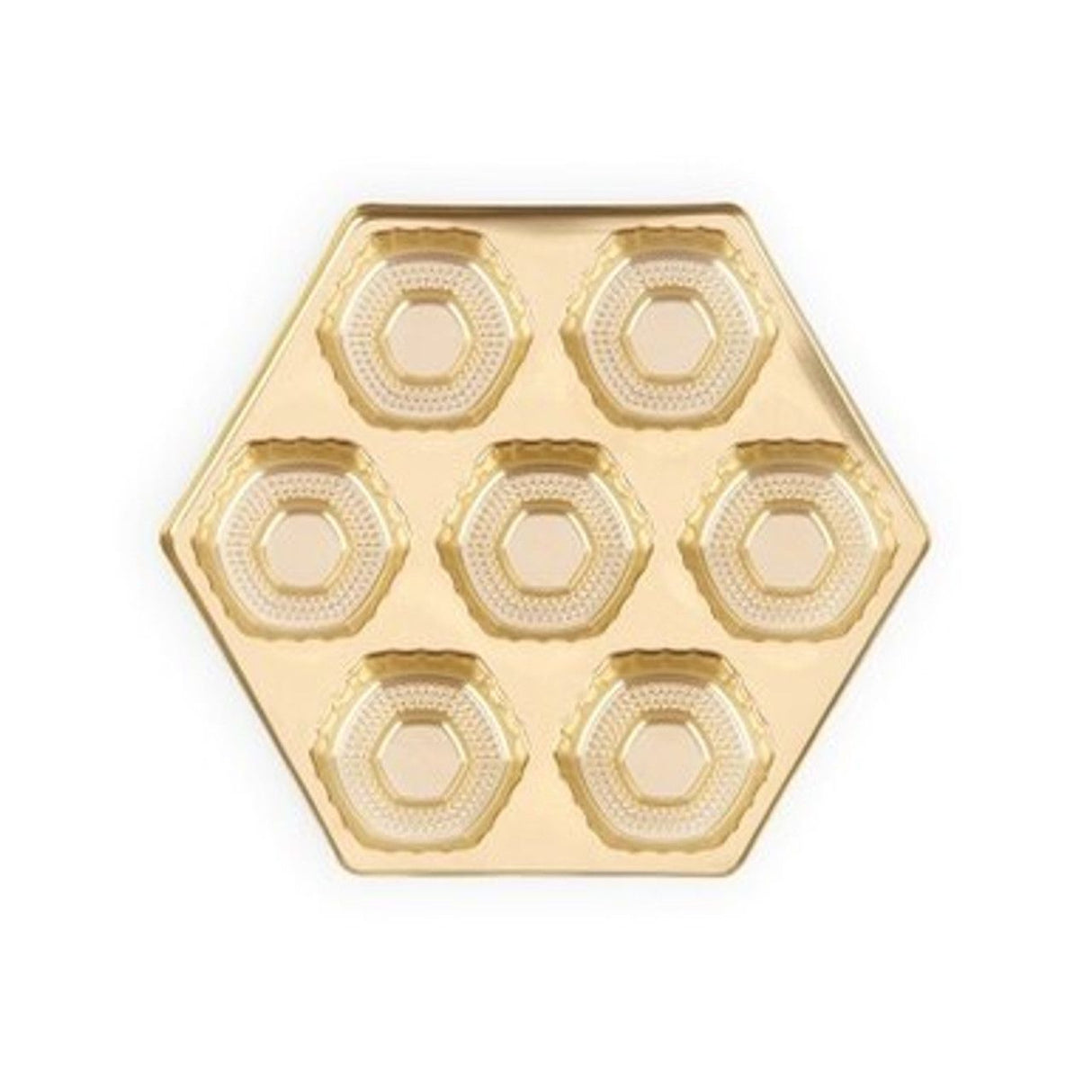 Gold - Hexagonal Candy Tray - (Hex - 7pc.) 4-1/2 x 2-1/4 x 5/8"