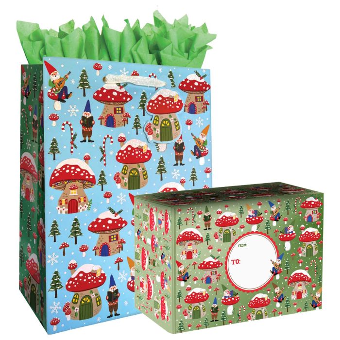 Holiday Gnomes Gift Bags, Wrapping Paper, & Mailers