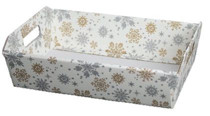 Alpine Snowflake - Corrugated Market Tray - 12-1/2 x 8-5/8 x 3-5/16"
