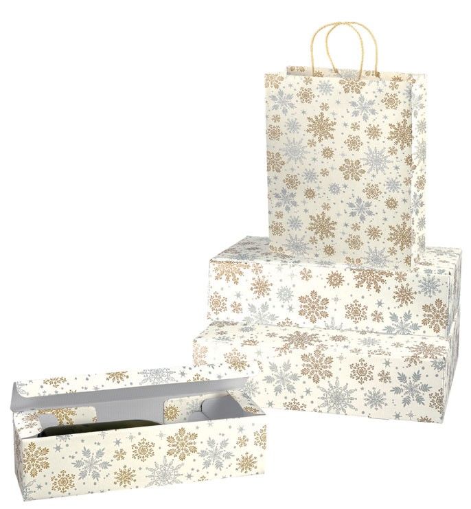 Alpine Snowflake - 2 Bottle Box - 7-1/4 x 3-1/2 x 13-3/8"