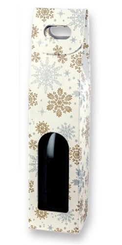 Alpine Snowflake - 1 Bottle Carrier - 3-1/2 x 3-1/2 x 15"
