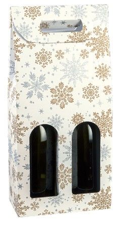 Alpine Snowflake - 2 Bottle Carrier - 7 x 3-1/2 x 15"