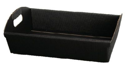 Black E-Flute - Corrugated Market Tray - 12-1/2 x 8-5/8 x 3-5/16"