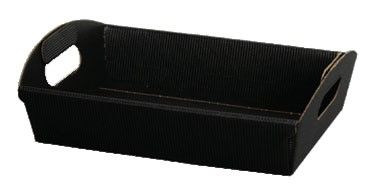 Black E-Flute - Corrugated Market Tray - 8-5/8 x 6-1/16 x 2-3/8"