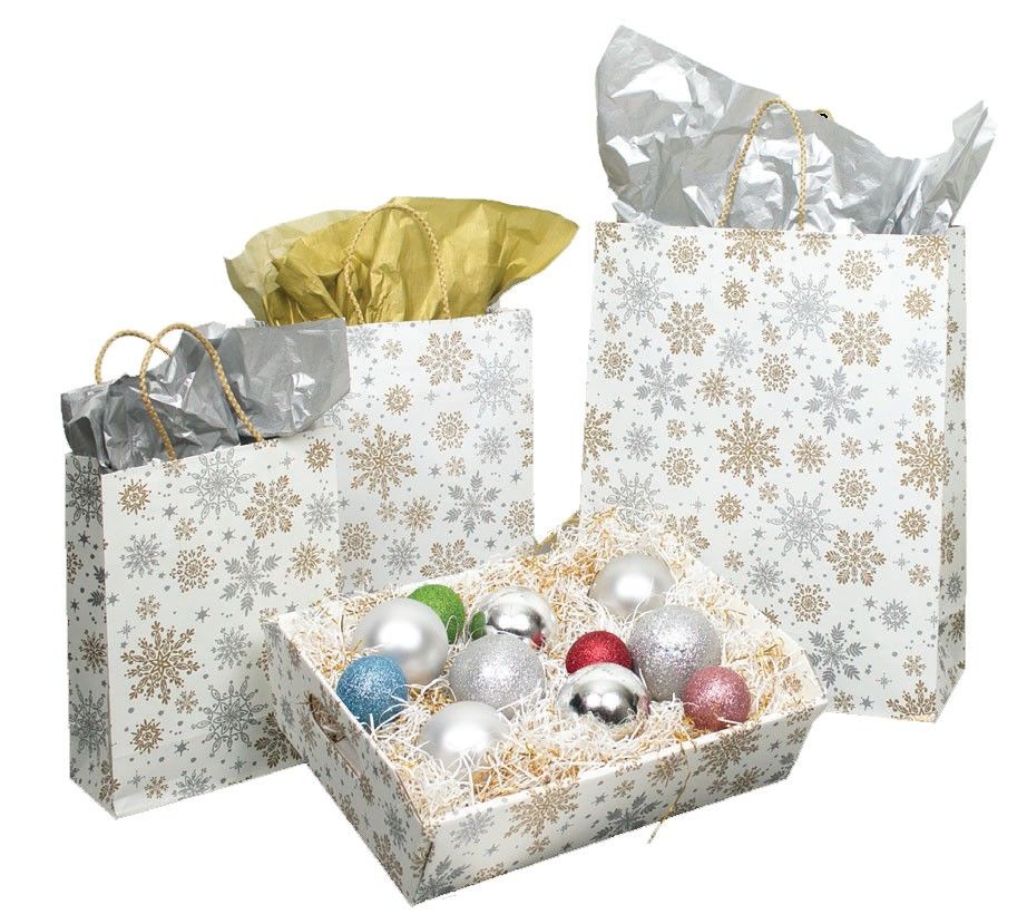 Alpine Snowflake - Shopping Bag - Cord Handle - 12-1/8 x 4-3/4 x 15"