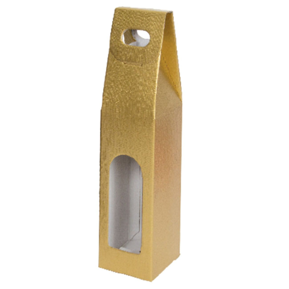 Matte Gold Embossed - 1 Bottle Carrier - 3-1/2 x 3-1/2 x 15"