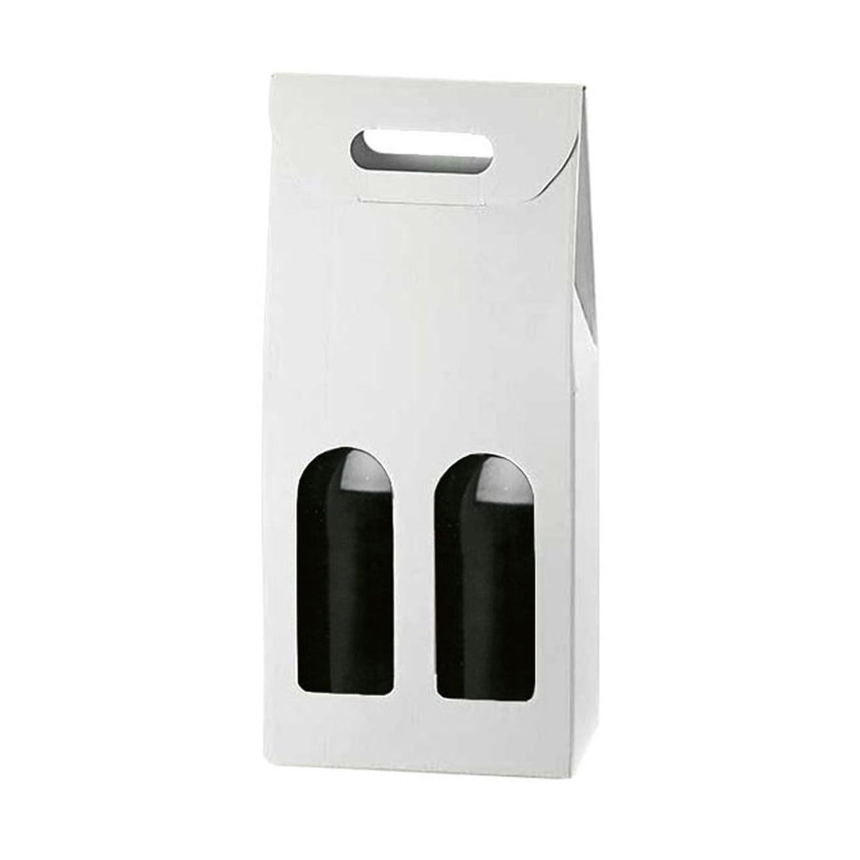 White Kraft - 2 Bottle Carrier - 7 x 3-1/2 x 15-3/4"