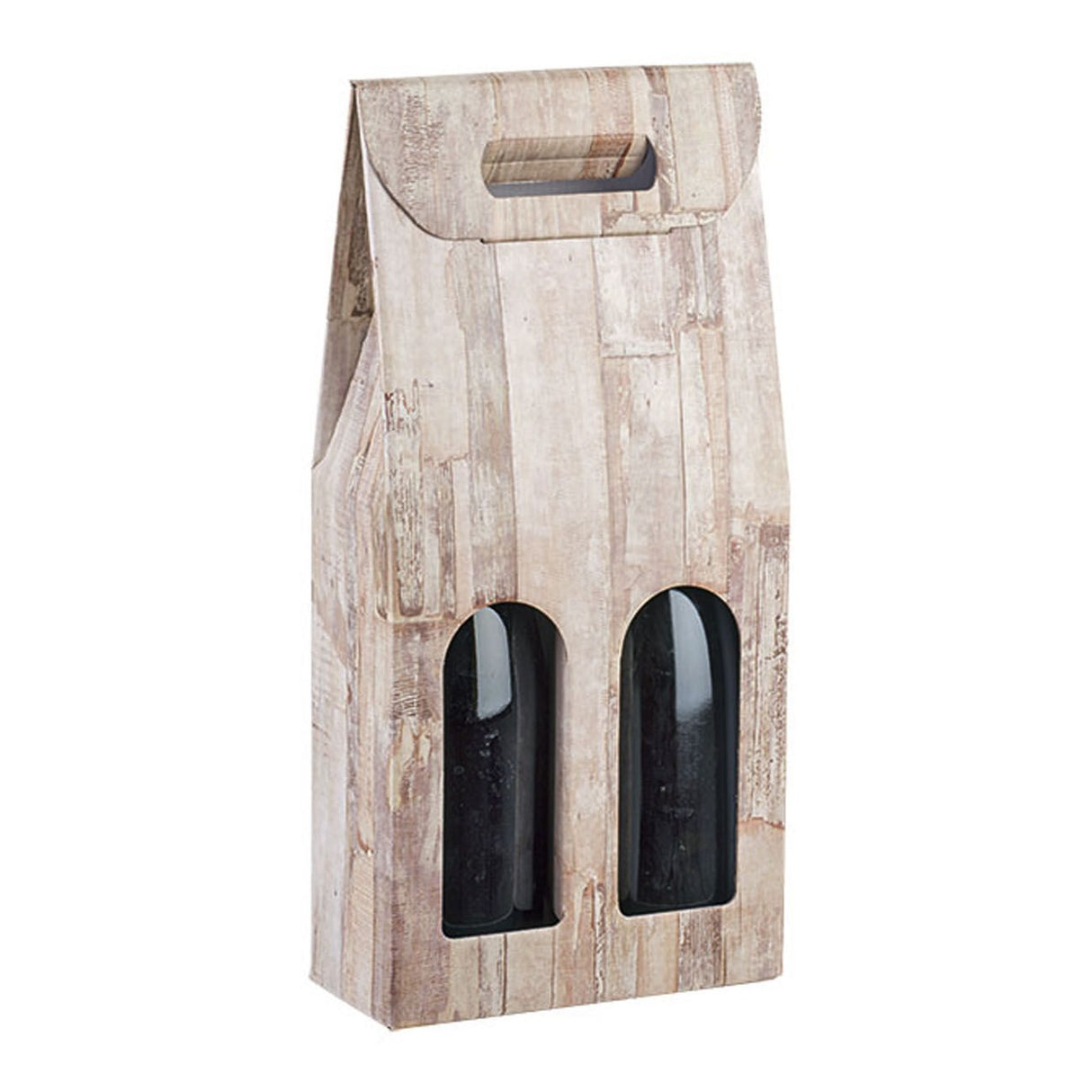 Barn Wood - 2 Bottle Carrier - 7 x 3-1/2 x 15-3/4"