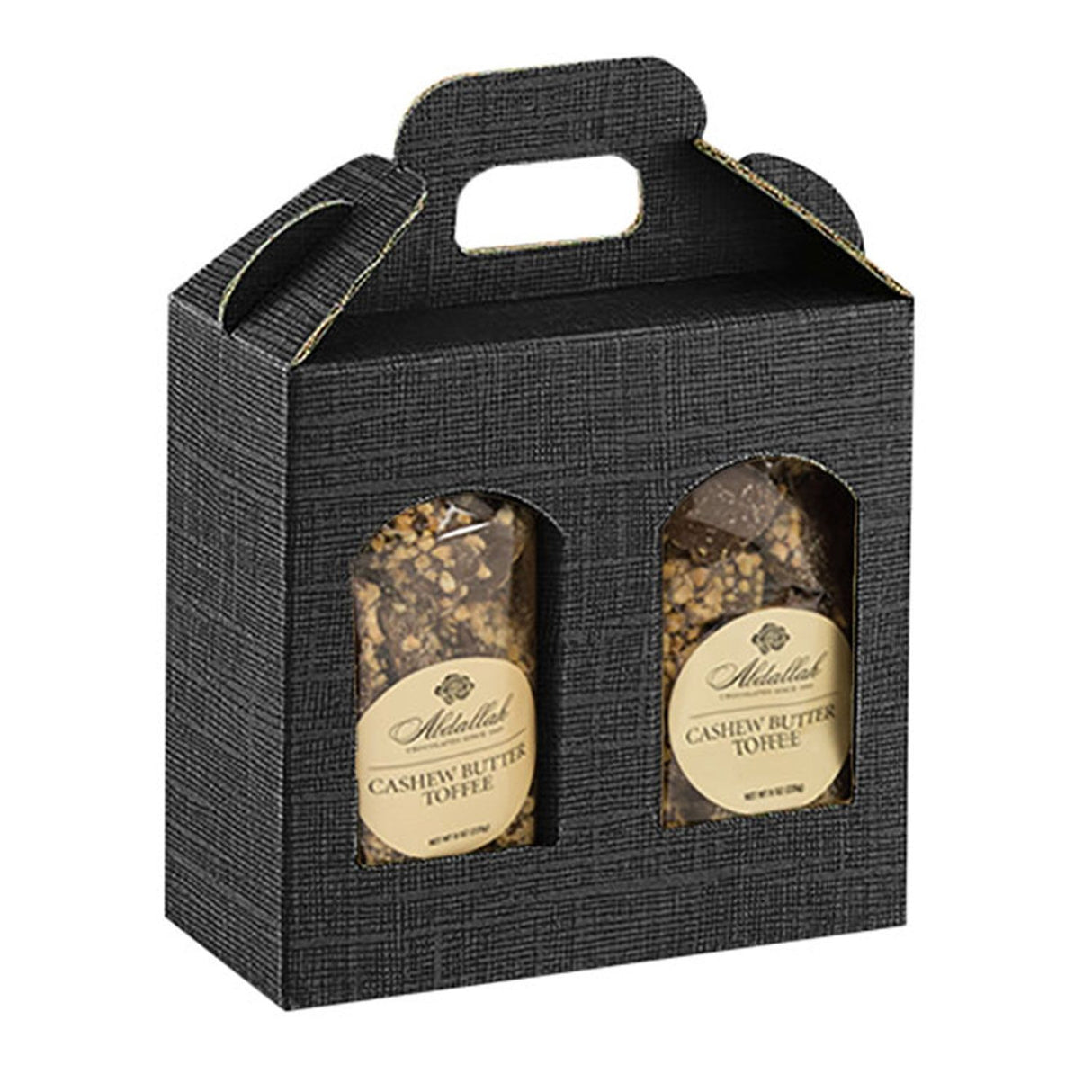 Black Linen - Window Jar Carrier - (2 Jar Carrier - Fits Jars 3" Dia x 5-1/2" H) 6-5/8 x 3-1/8 x 5-7/8"