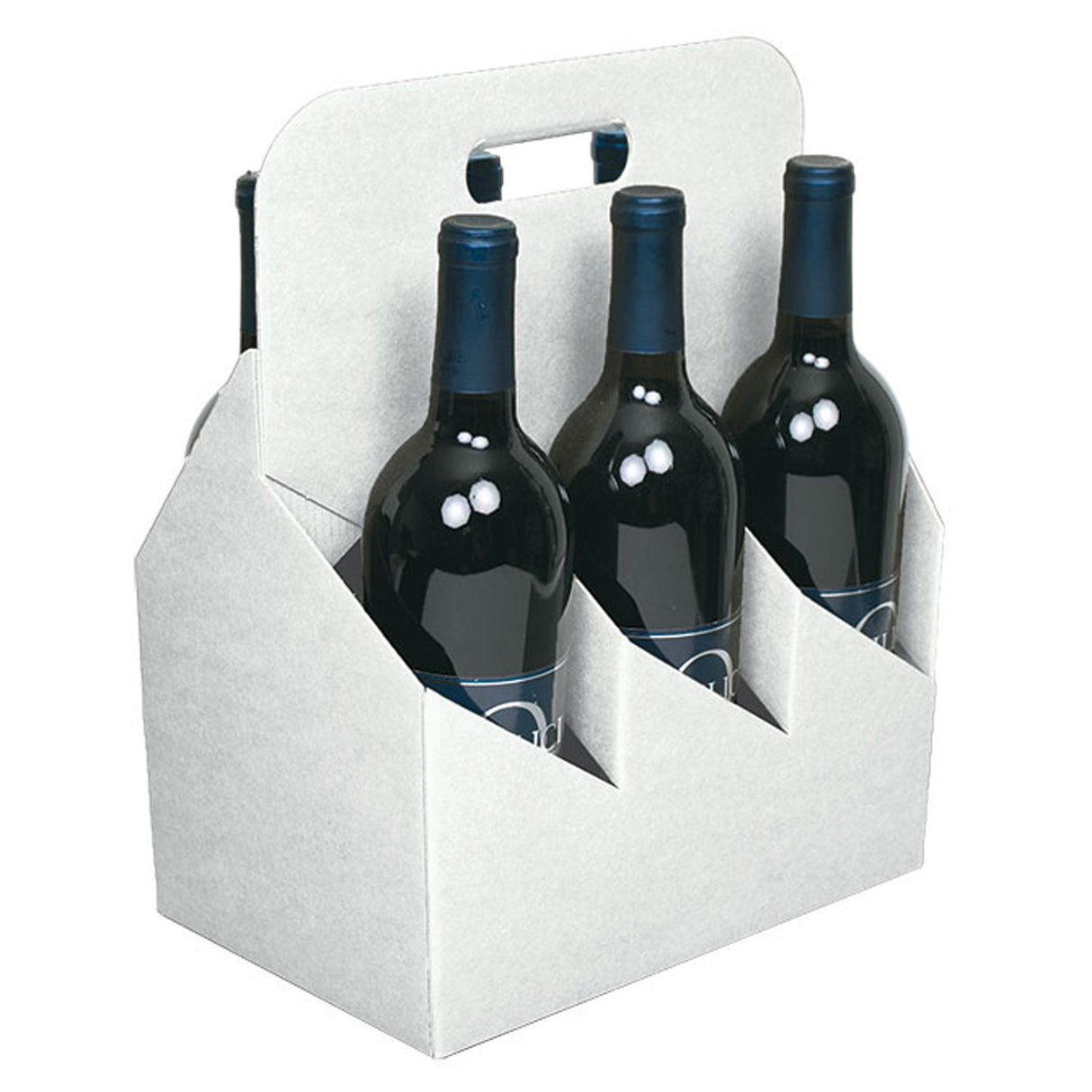 White Kraft - 6 Bottle Wine Carrier (750 ml) - (750 ml) 10-5/8 x 7 x 13-3/4"