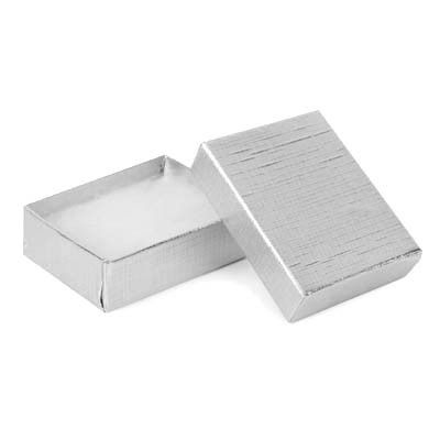 Gloss Silver Linen - Jewelry Box - 1-3/4 x 1-1/8 x 5/8"