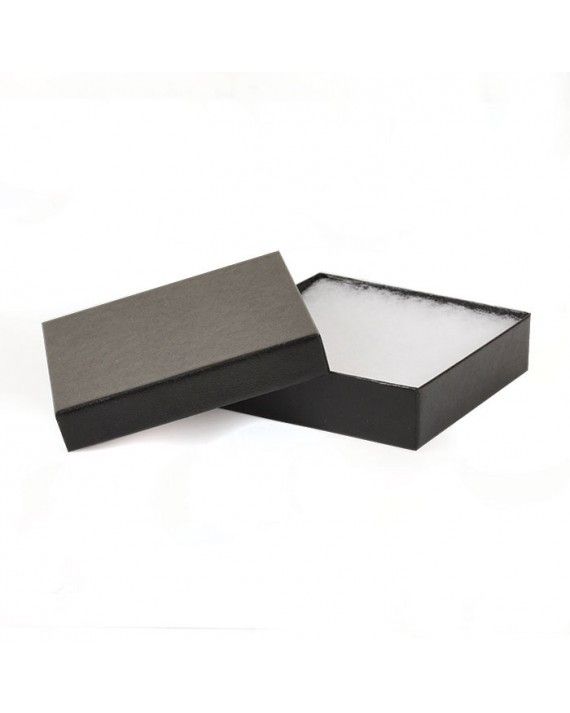 Gloss Black Embossed - Jewelry Box - 3-1/2 x 3-1/2 x 7/8"
