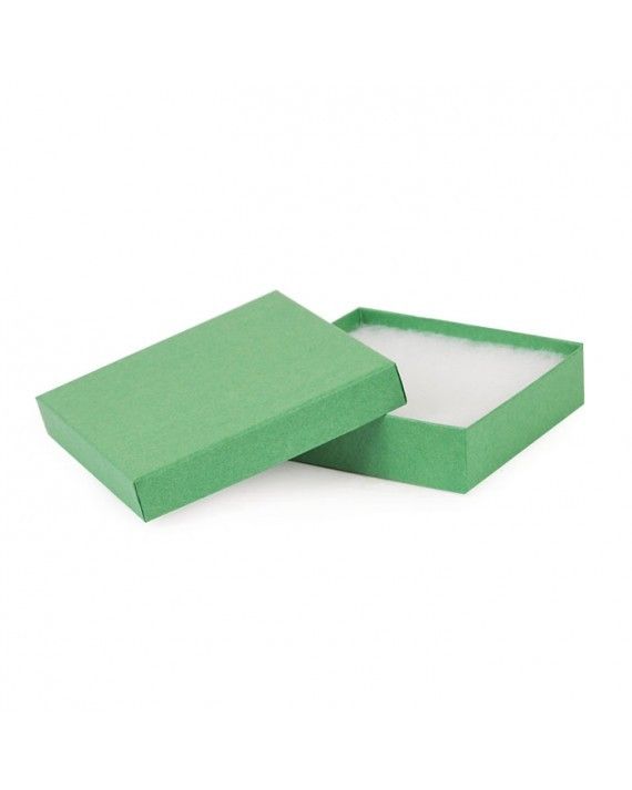 Kraft Green - Jewelry Box - 3-1/2 x 3-1/2 x 7/8"