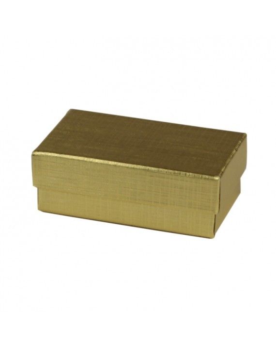 Gloss Gold Linen - Jewelry Box - 2-1/2 x 1-1/2 x 7/8"
