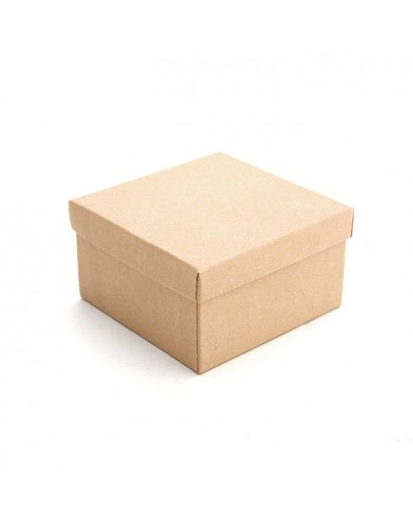 Brown Kraft - Jewelry Box - 3-1/2 x 3-1/2 x 2"