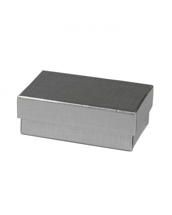 Gloss Silver Linen - Jewelry Box - 2-1/2 x 1-1/2 x 7/8"