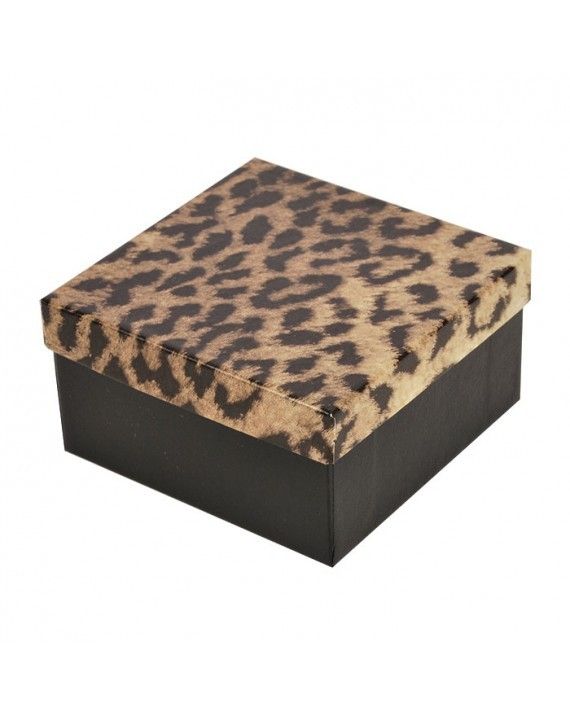 Glossy Leopard - Jewelry Box - 3-1/2 x 3-1/2 x 1-7/8"